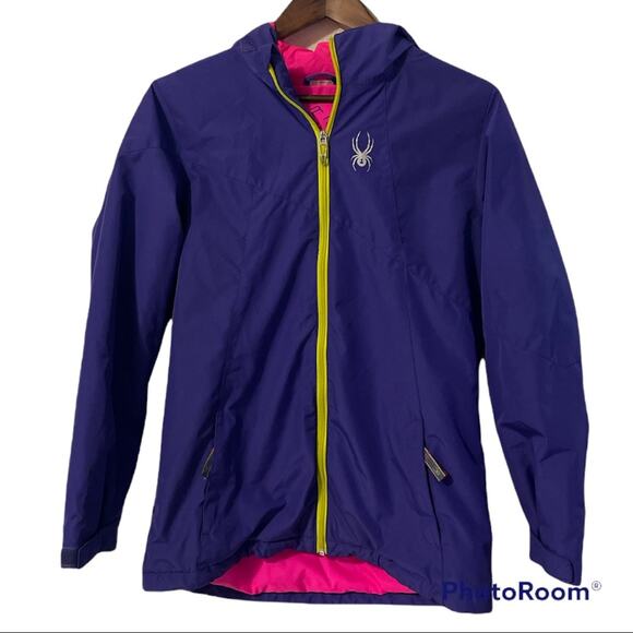 Spyder Purple and Pink Double Zip Up Jacket Girls Size XL 18